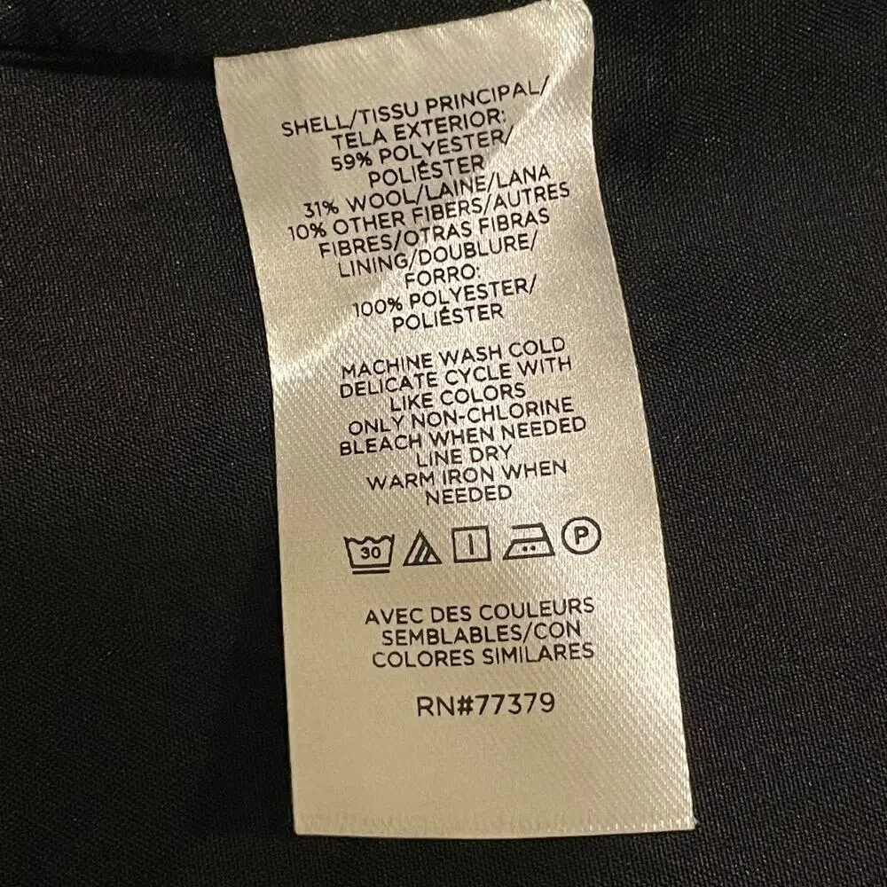 Ann Taylor Wool Blend Plaid Long Coat | Double Breasted Black Gray Red NWOT $300